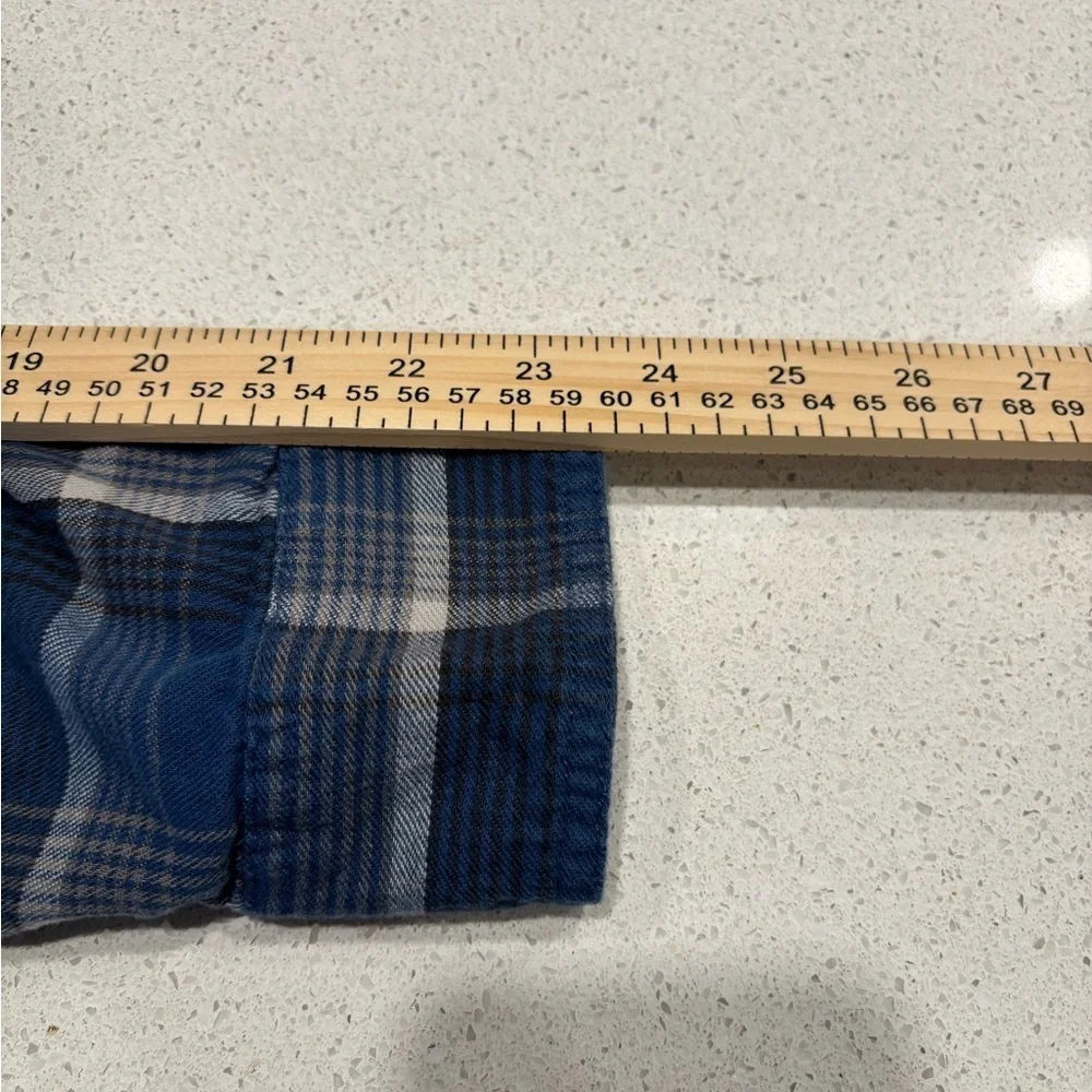 Eastern Mountain Sports Blue and Gray Flannel Shirt